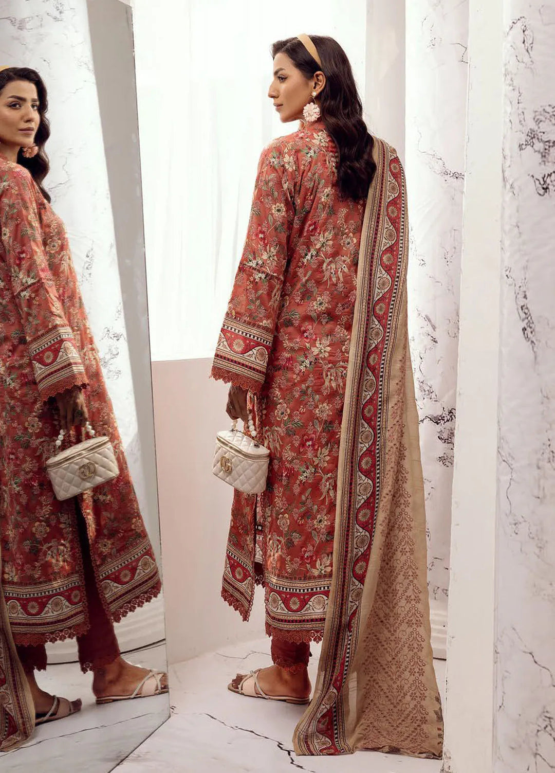 Riaz Arts Embroidered Lawn Suit Unstitched 3 Piece RA25MH D-05 - Summer Collection