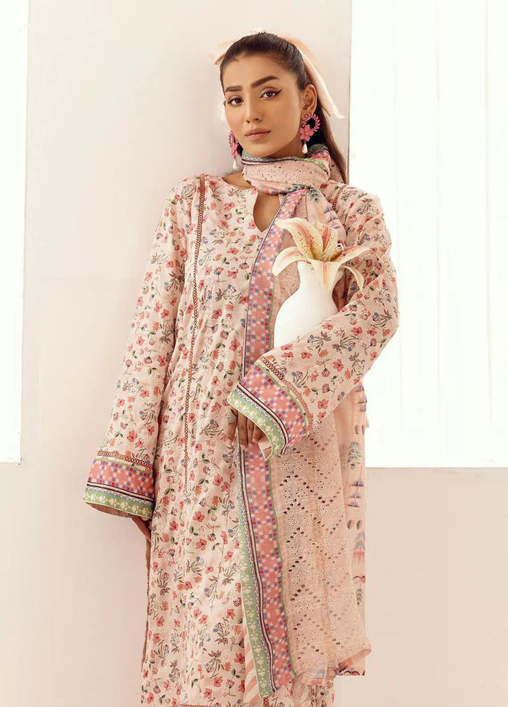 Riaz Arts Embroidered Lawn Suit Unstitched 3 Piece RA25MH D-06 - Summer Collection