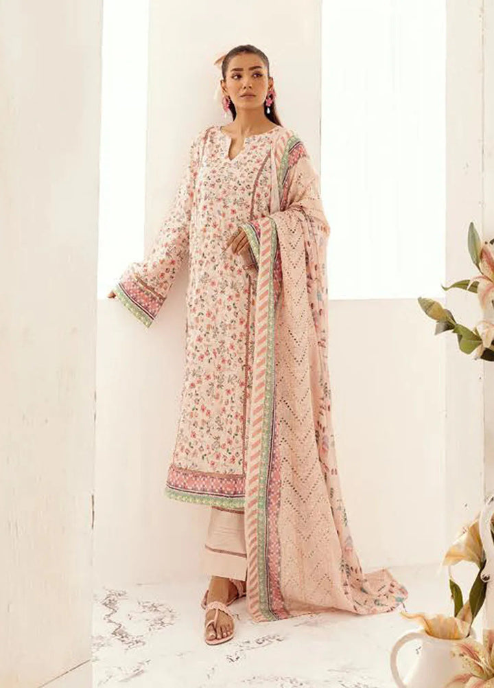 Riaz Arts Embroidered Lawn Suit Unstitched 3 Piece RA25MH D-06 - Summer Collection