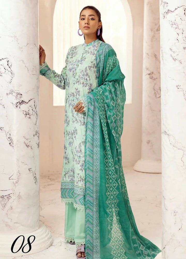 Riaz Arts Embroidered Lawn Suit Unstitched 3 Piece RA25MH D-08 - Summer Collection