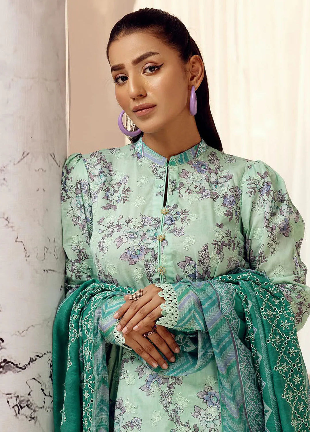 Riaz Arts Embroidered Lawn Suit Unstitched 3 Piece RA25MH D-08 - Summer Collection