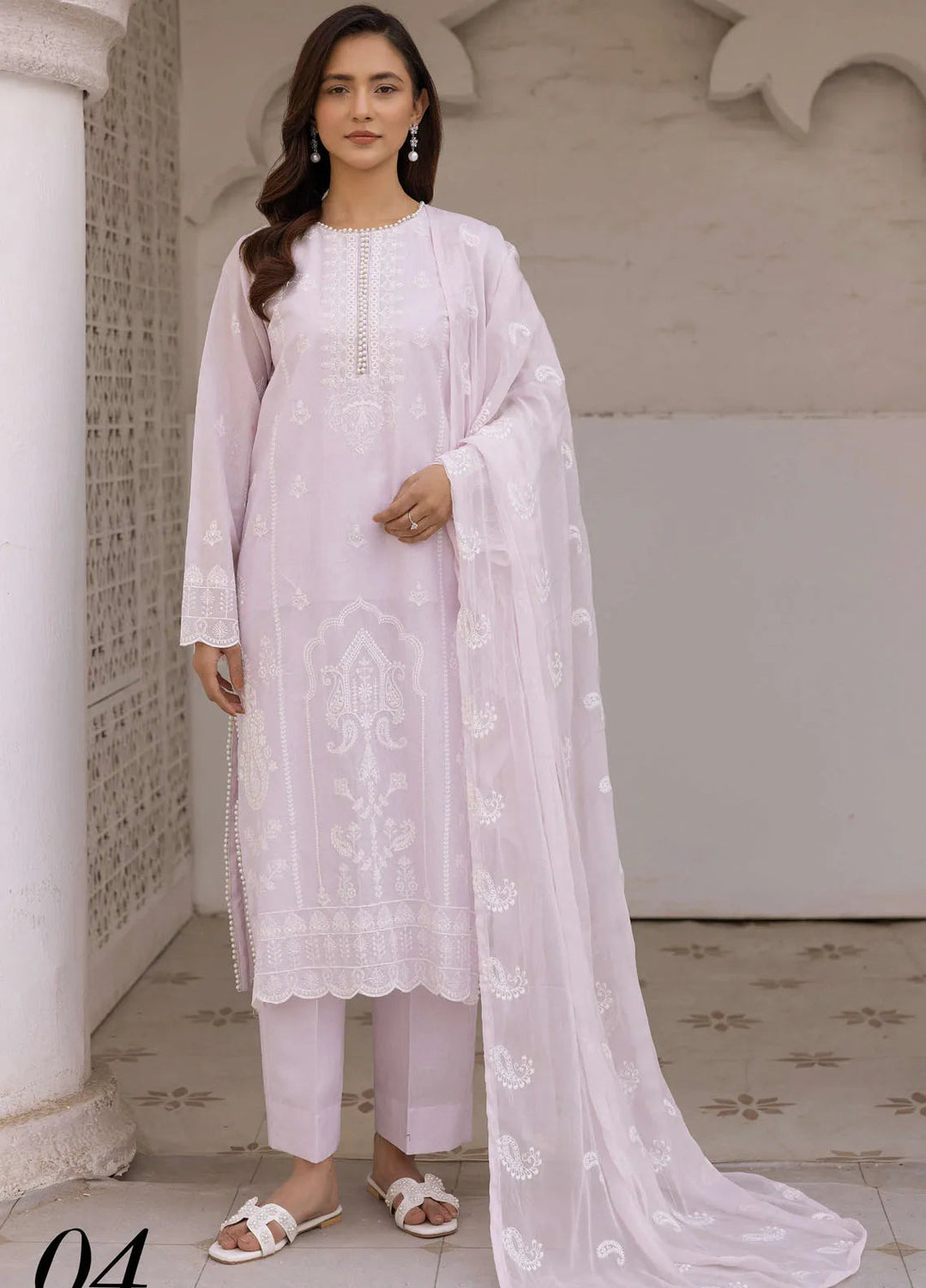 Riaz Arts Embroidered Lawn Suit Unstitched 3 Piece RA25ML D-04 - Summer Collection
