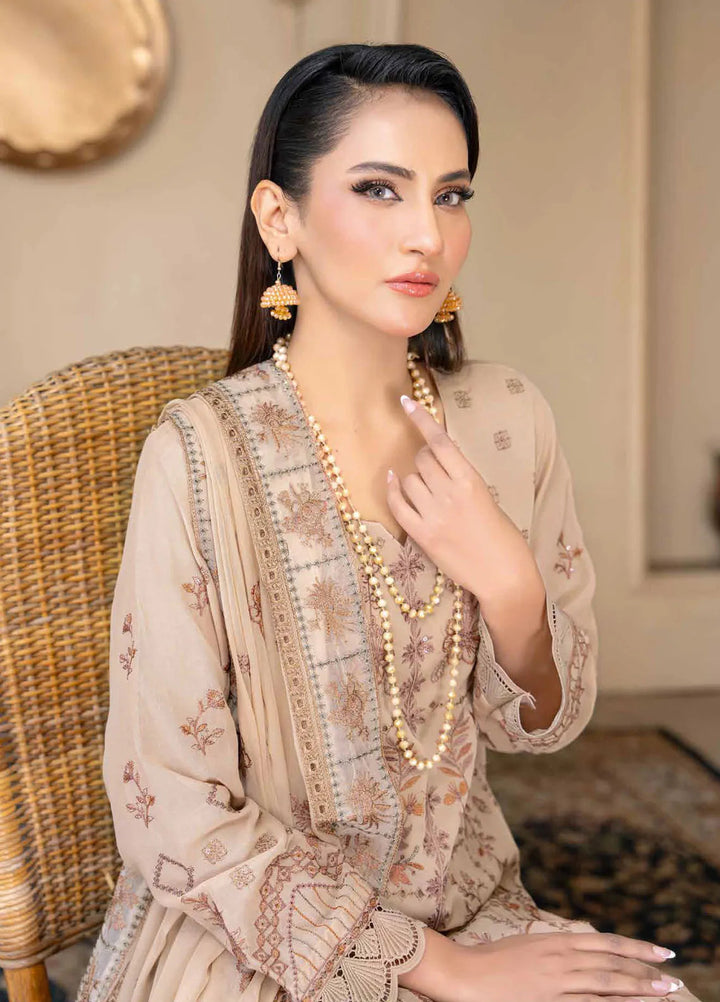 Riaz Arts Embroidered Lawn Suit Unstitched 3 Piece RA25PL D-02 - Summer Collection
