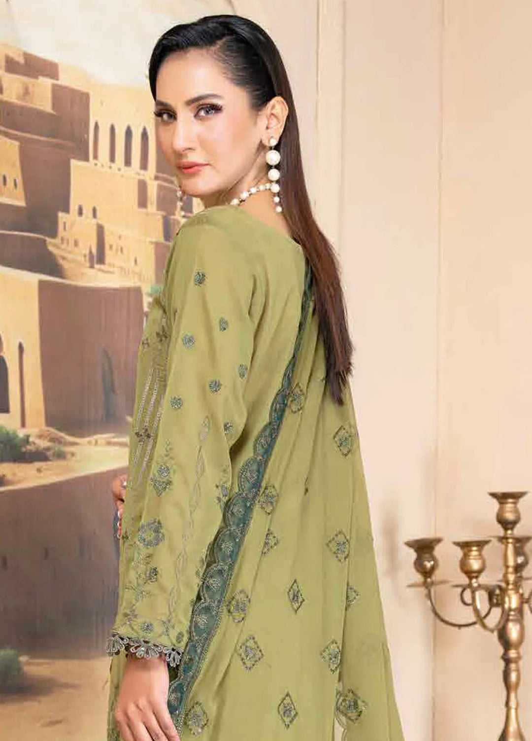 Riaz Arts Embroidered Lawn Suit Unstitched 3 Piece RA25PL D-03 - Summer Collection