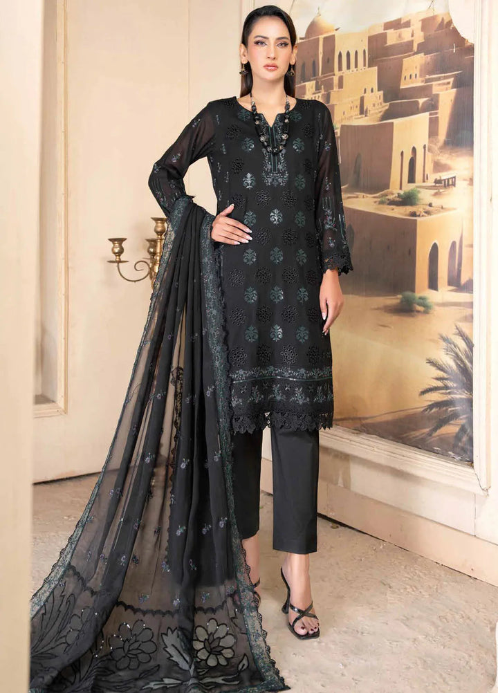 Riaz Arts Embroidered Lawn Suit Unstitched 3 Piece RA25PL D-04 - Summer Collection