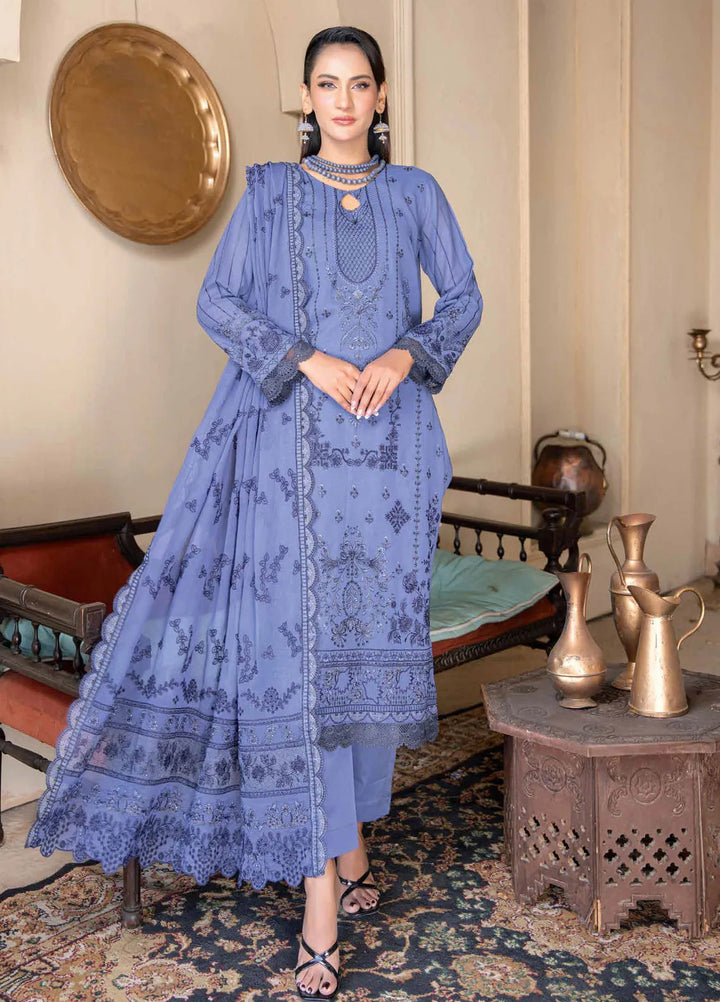 Riaz Arts Embroidered Lawn Suit Unstitched 3 Piece RA25PL D-05 - Summer Collection