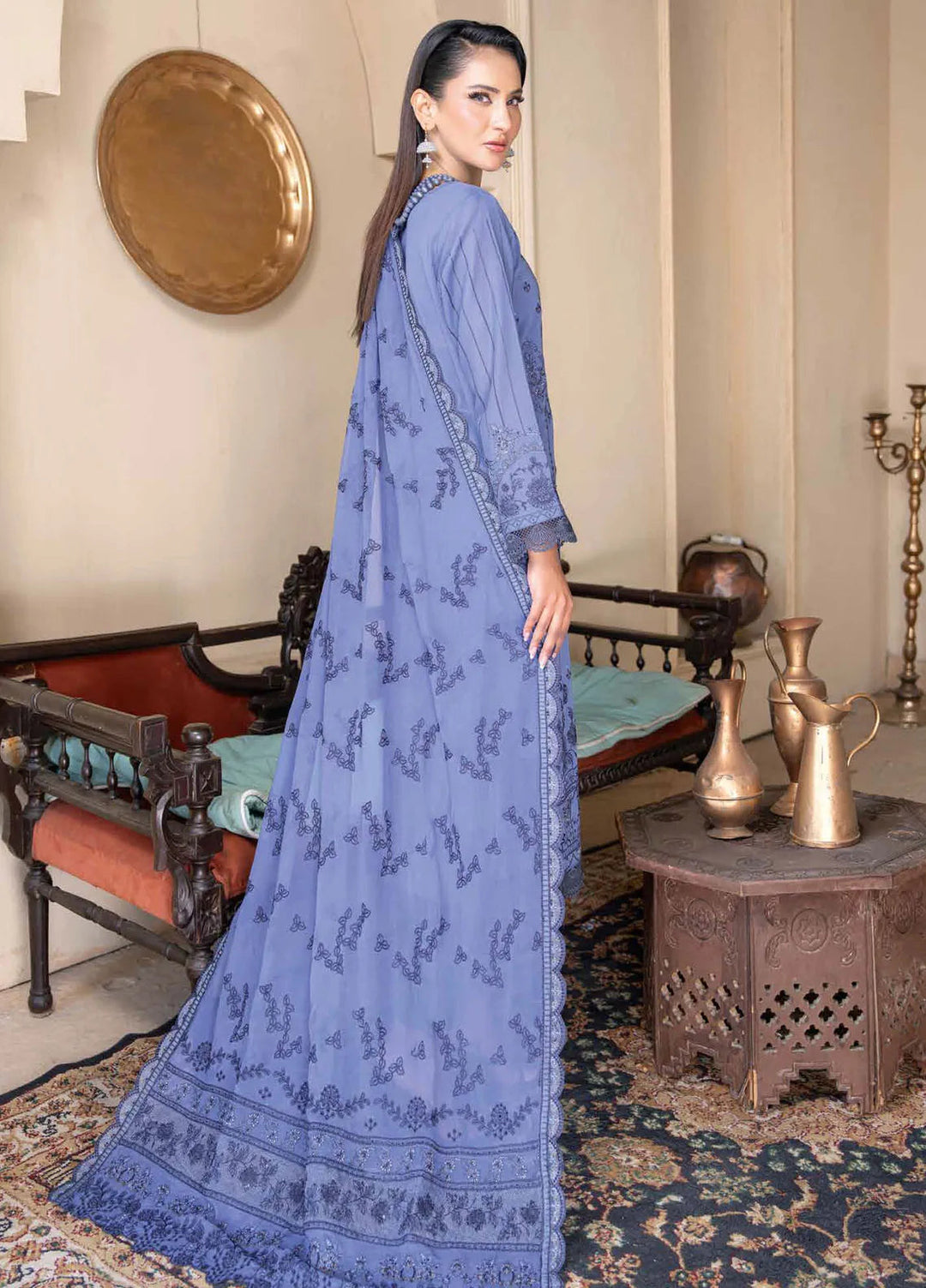 Riaz Arts Embroidered Lawn Suit Unstitched 3 Piece RA25PL D-05 - Summer Collection