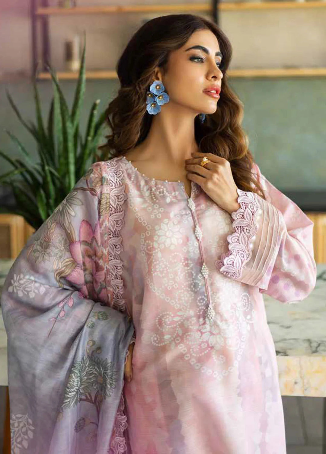 Riaz Arts Embroidered Lawn Suits Unstitched 3 Piece RA25AL AF-159 - Summer Collection