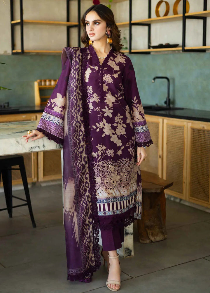 Riaz Arts Embroidered Lawn Suits Unstitched 3 Piece RA25AL AF-160 - Summer Collection