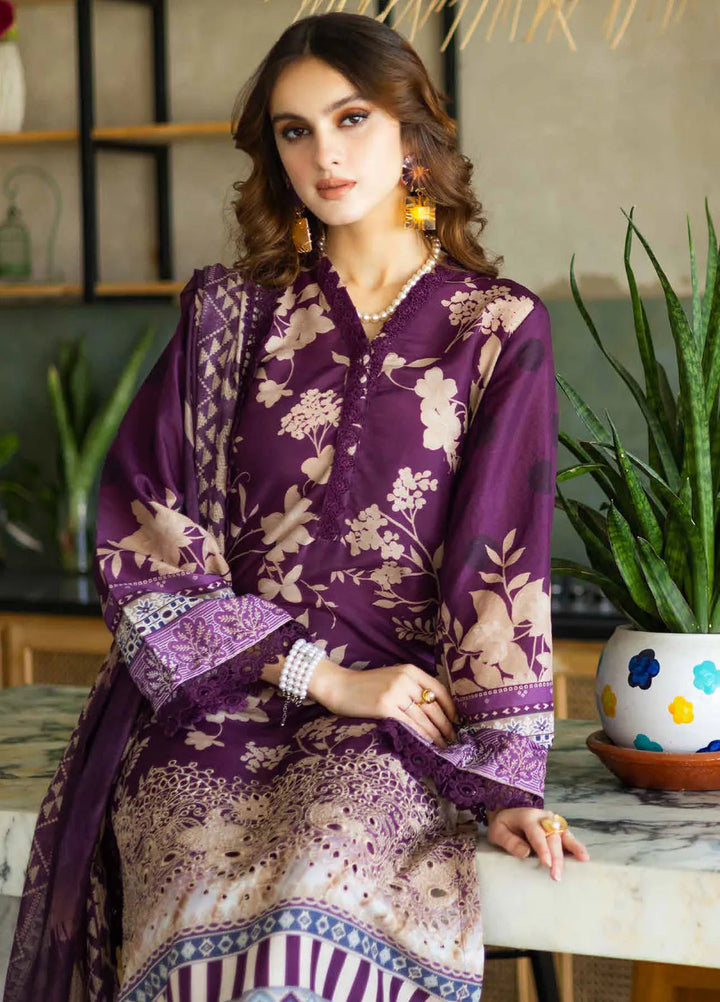 Riaz Arts Embroidered Lawn Suits Unstitched 3 Piece RA25AL AF-160 - Summer Collection