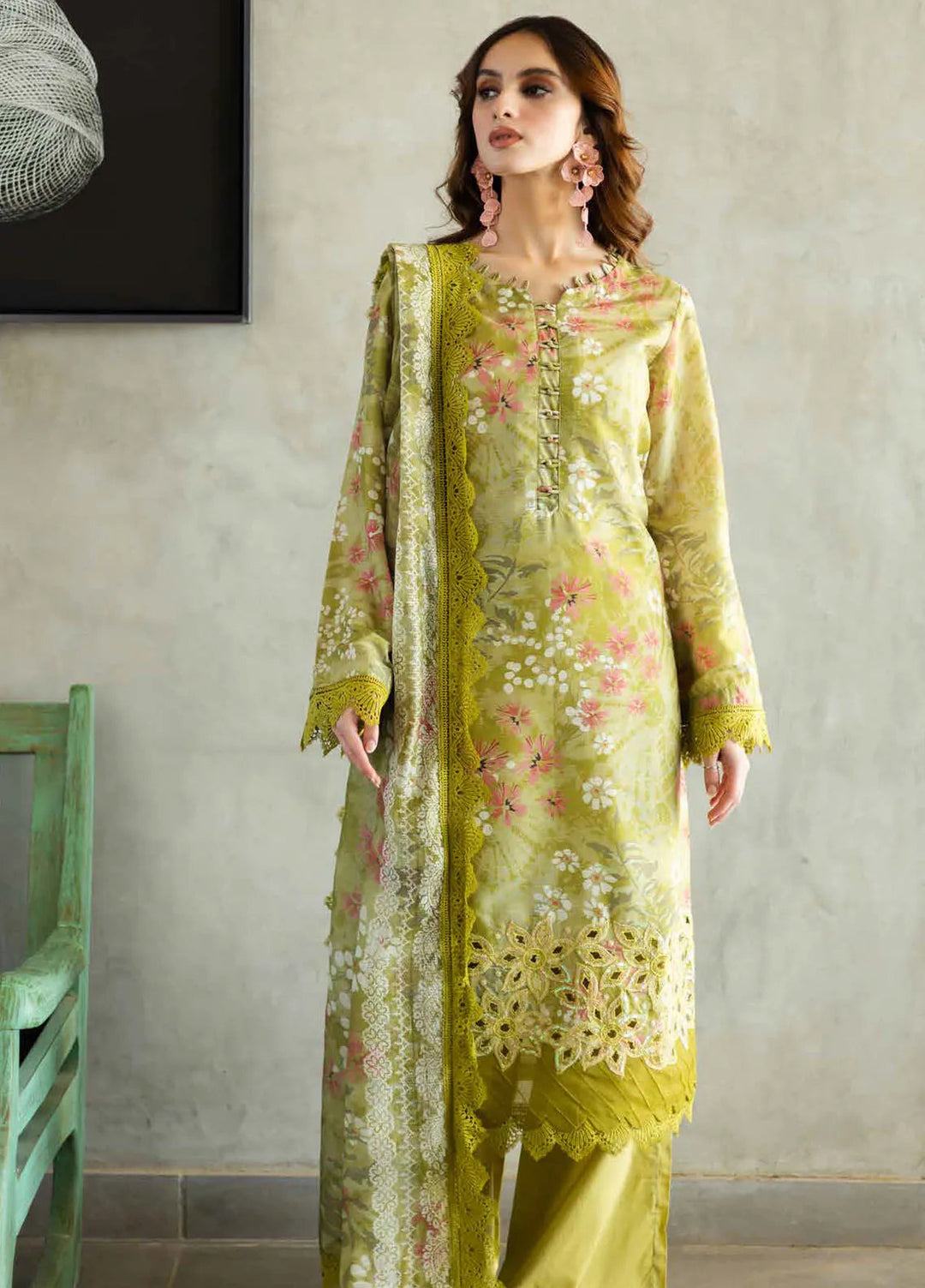 Riaz Arts Embroidered Lawn Suits Unstitched 3 Piece RA25AL AF-162 - Summer Collection