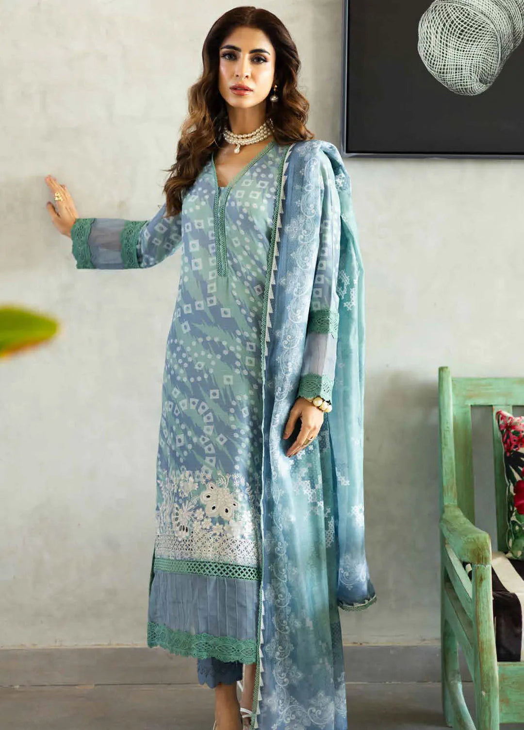Riaz Arts Embroidered Lawn Suits Unstitched 3 Piece RA25AL AF-163 - Summer Collection