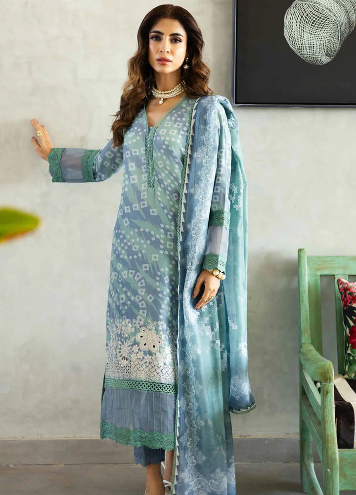 Riaz Arts Embroidered Lawn Suits Unstitched 3 Piece RA25AL AF-163 - Summer Collection