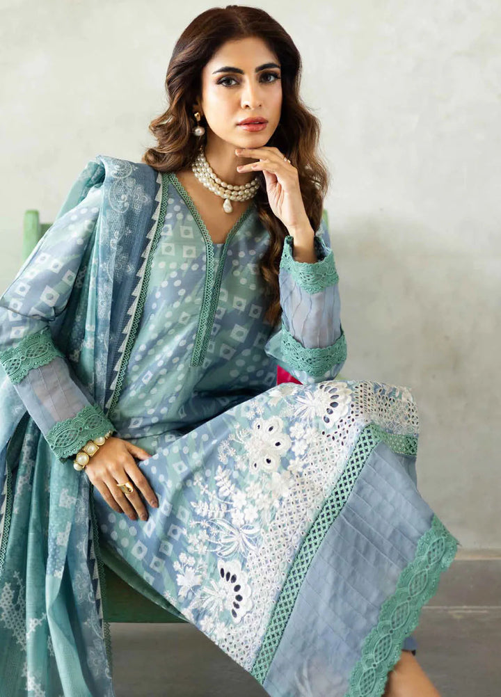Riaz Arts Embroidered Lawn Suits Unstitched 3 Piece RA25AL AF-163 - Summer Collection