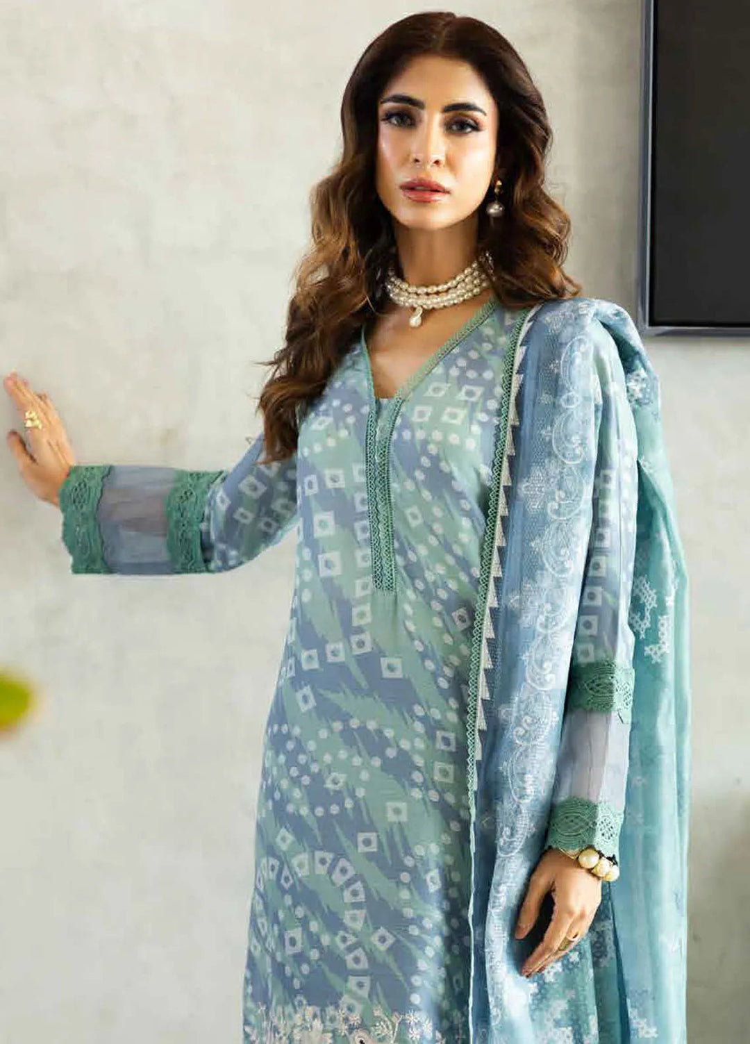 Riaz Arts Embroidered Lawn Suits Unstitched 3 Piece RA25AL AF-163 - Summer Collection