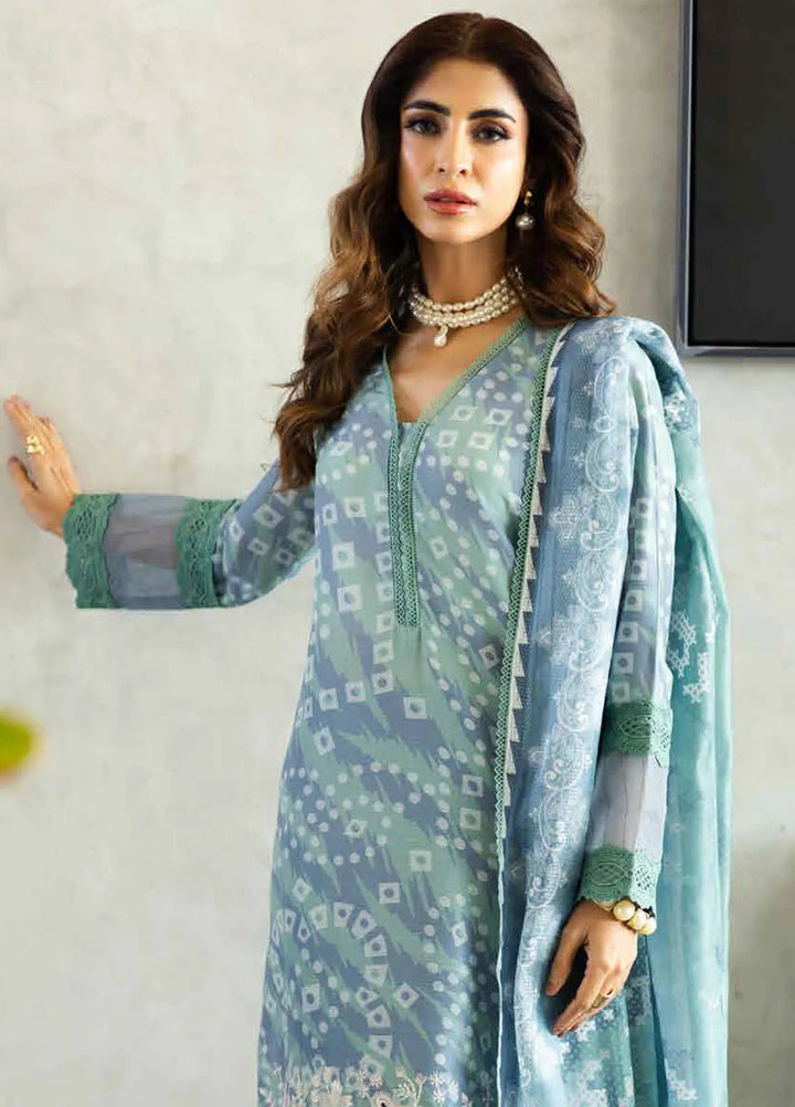 Riaz Arts Embroidered Lawn Suits Unstitched 3 Piece RA25AL AF-163 - Summer Collection