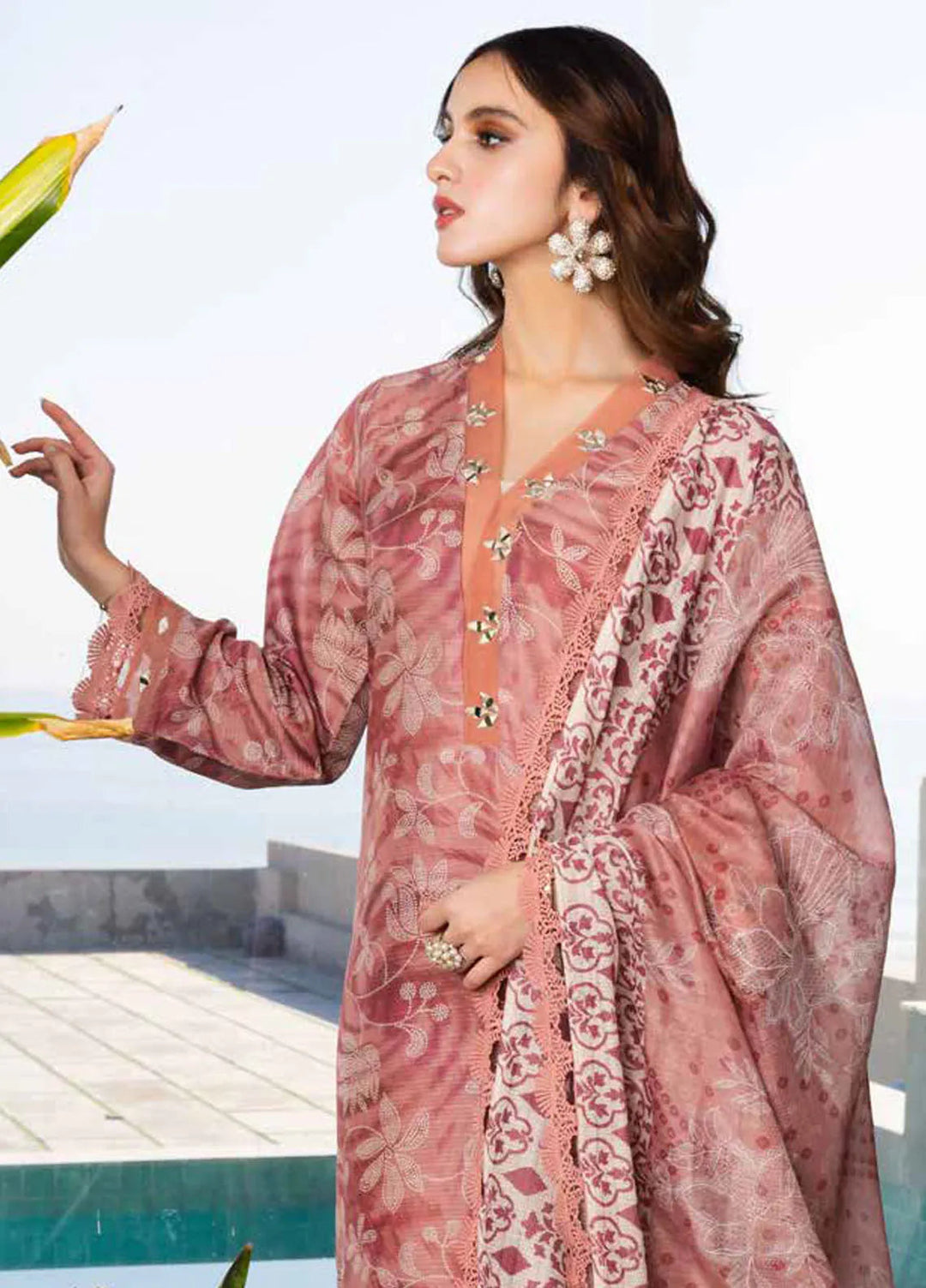 Riaz Arts Embroidered Lawn Suits Unstitched 3 Piece RA25AL AF-164 - Summer Collection