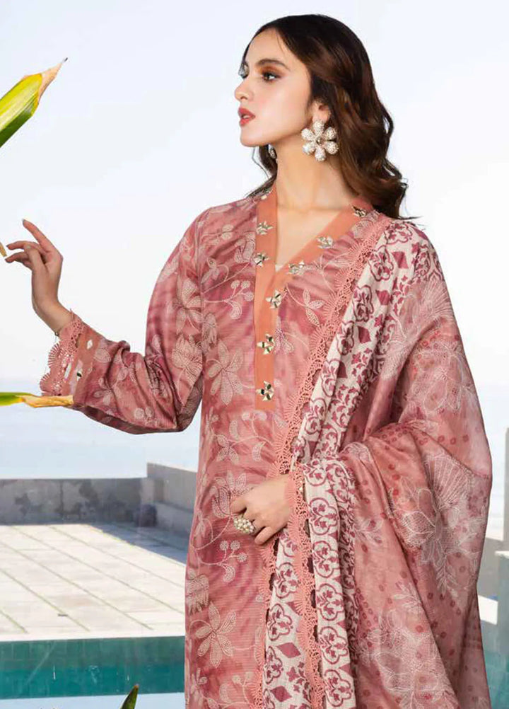 Riaz Arts Embroidered Lawn Suits Unstitched 3 Piece RA25AL AF-164 - Summer Collection