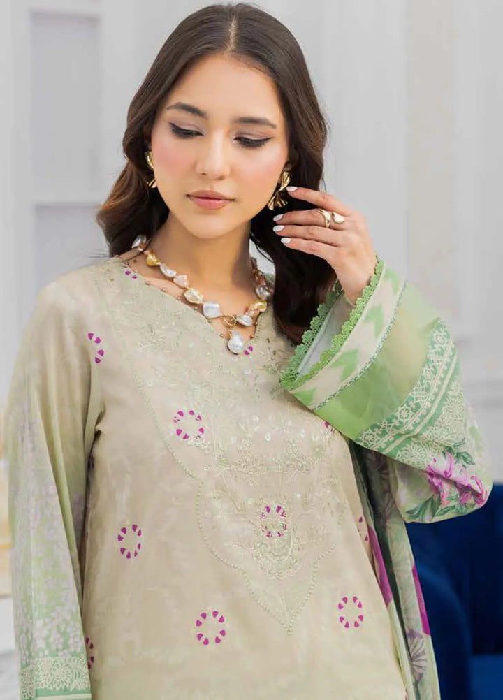 Riaz Arts Embroidered Lawn Suits Unstitched 3 Piece RA25LC AF-210 - Summer Collection