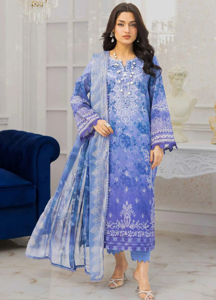Riaz Arts Embroidered Lawn Suits Unstitched 3 Piece RA25LC AF-212 - Summer Collection