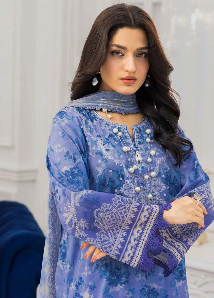 Riaz Arts Embroidered Lawn Suits Unstitched 3 Piece RA25LC AF-212 - Summer Collection