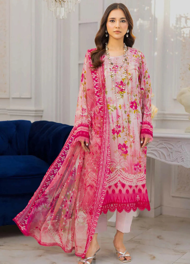 Riaz Arts Embroidered Lawn Suits Unstitched 3 Piece RA25LC AF-213 - Summer Collection