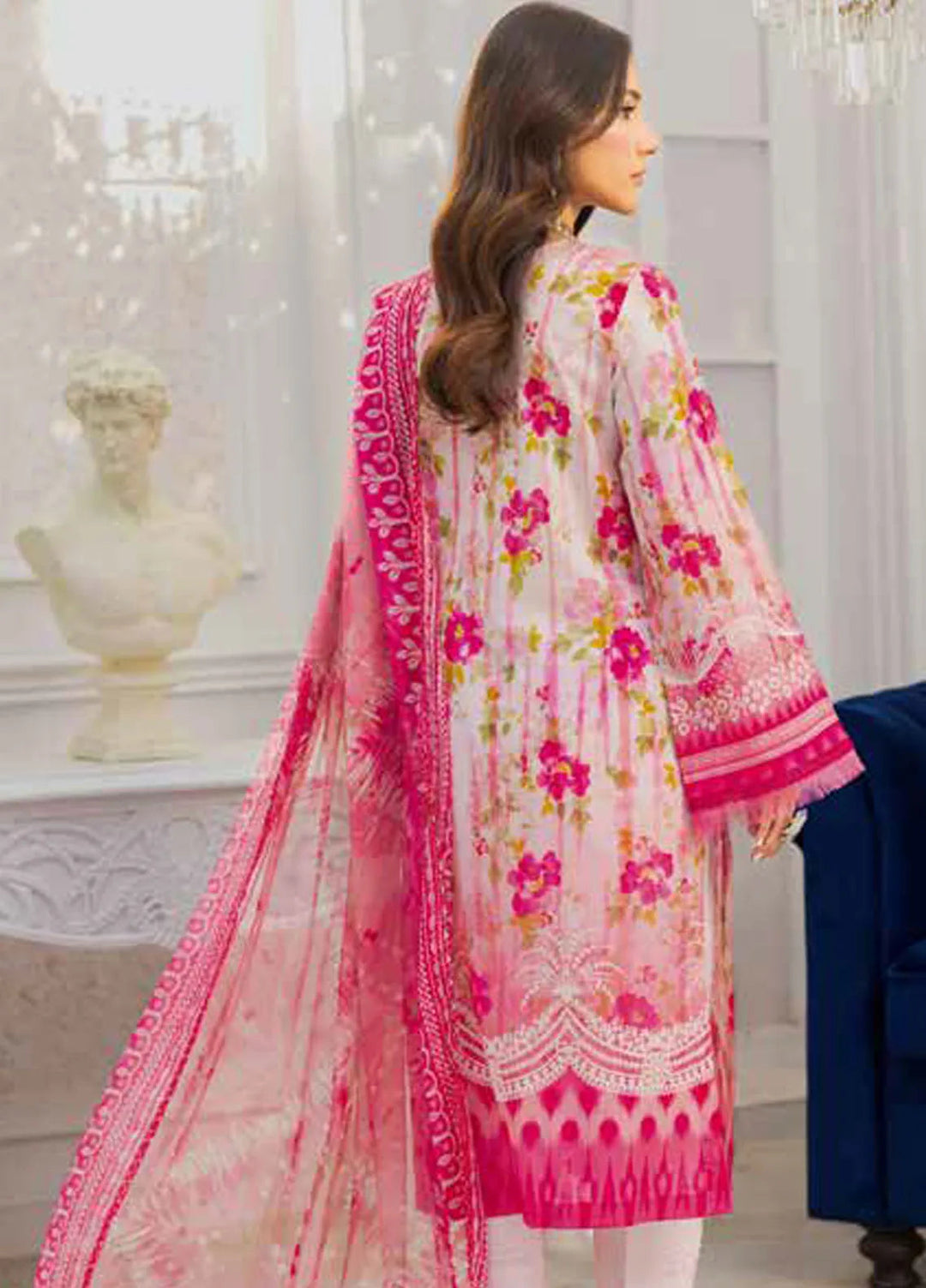 Riaz Arts Embroidered Lawn Suits Unstitched 3 Piece RA25LC AF-213 - Summer Collection