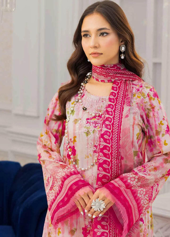 Riaz Arts Embroidered Lawn Suits Unstitched 3 Piece RA25LC AF-213 - Summer Collection