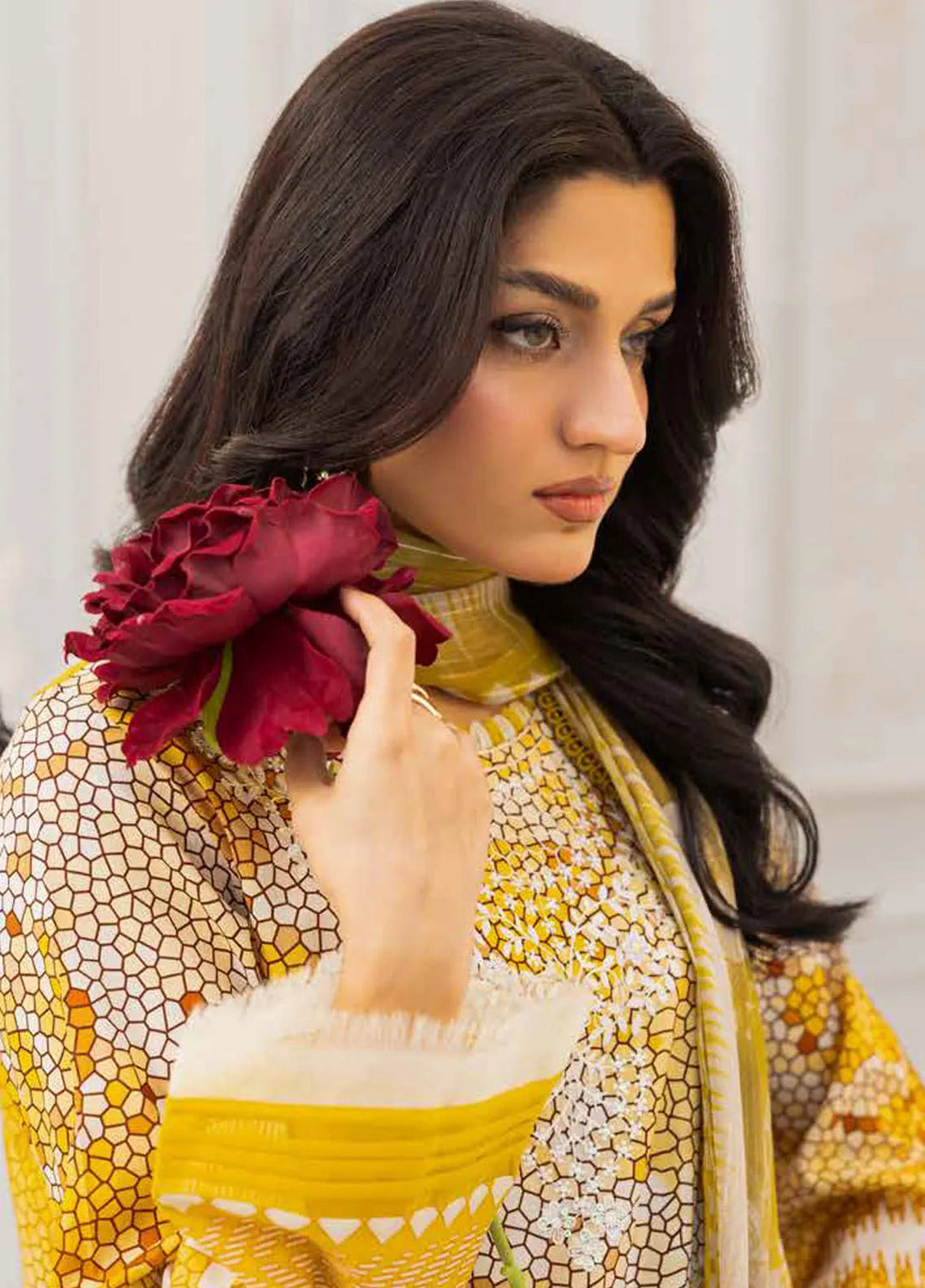 Riaz Arts Embroidered Lawn Suits Unstitched 3 Piece RA25LC AF-214 - Summer Collection