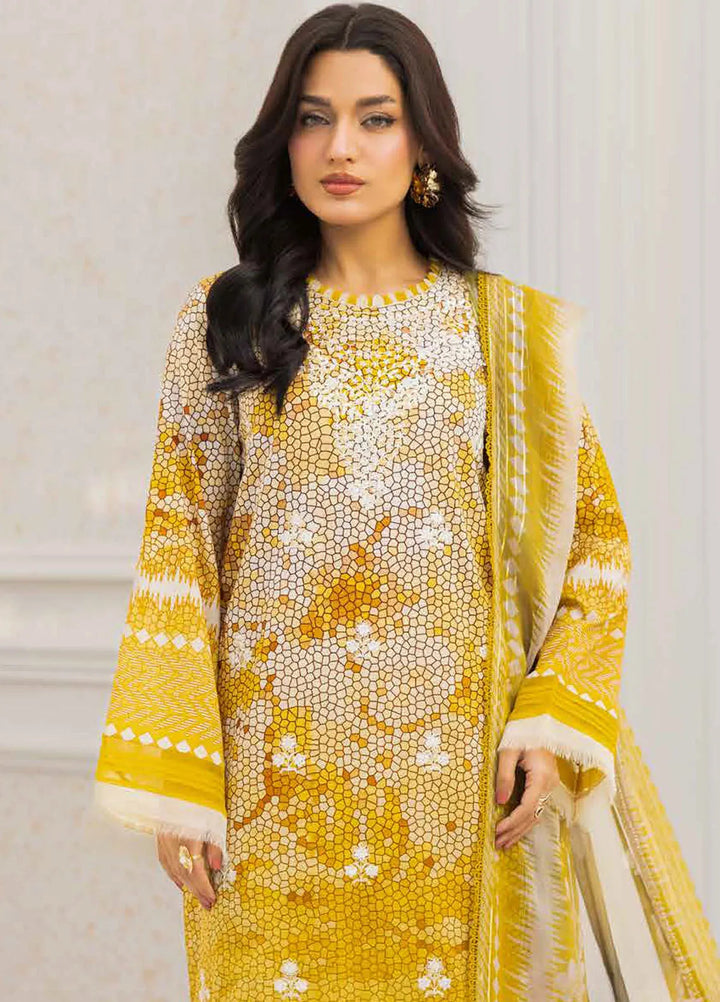 Riaz Arts Embroidered Lawn Suits Unstitched 3 Piece RA25LC AF-214 - Summer Collection