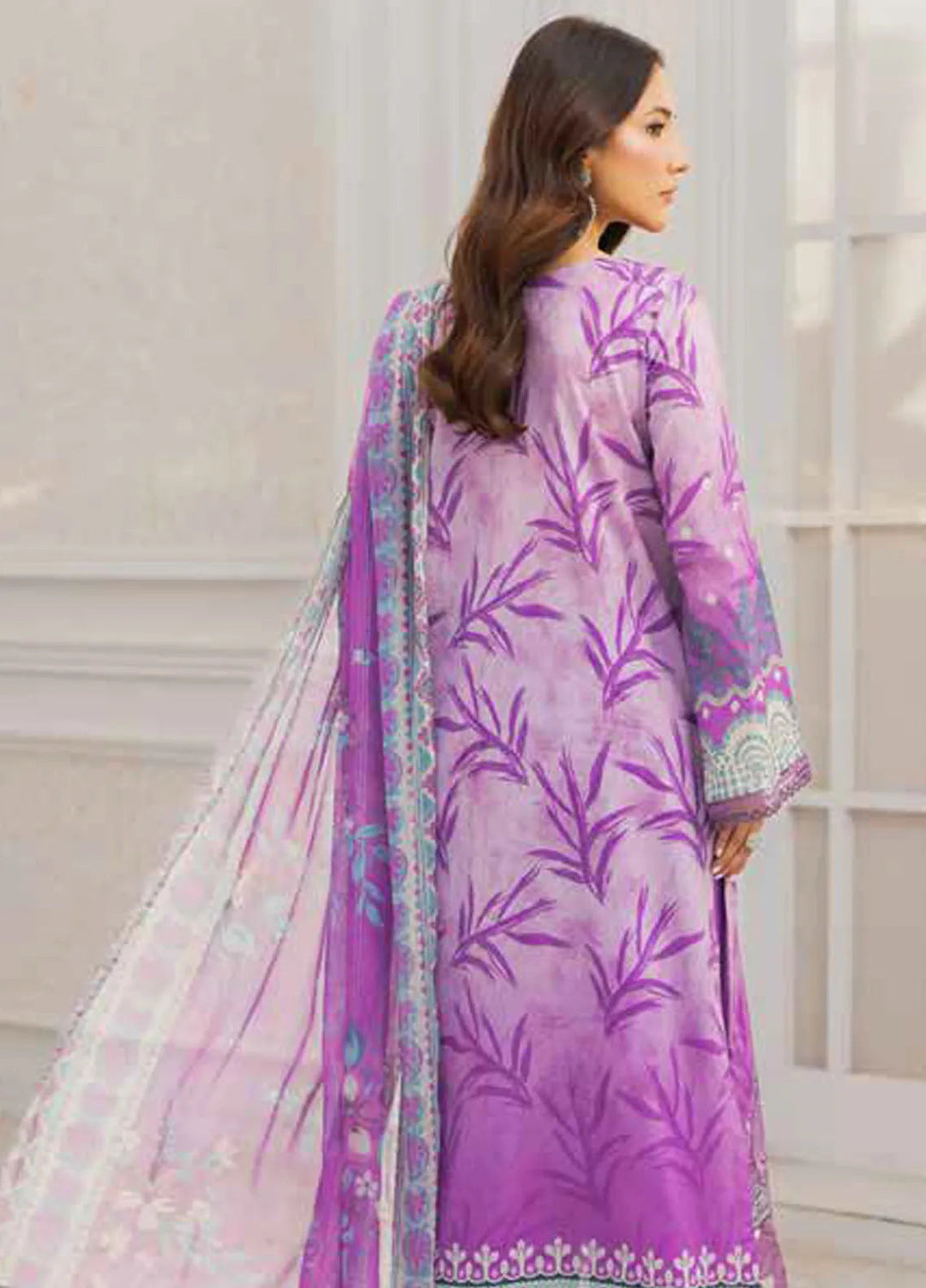 Riaz Arts Embroidered Lawn Suits Unstitched 3 Piece RA25LC AF-215 - Summer Collection