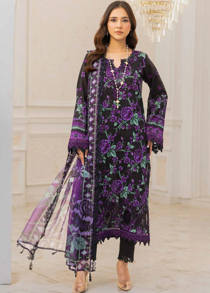Riaz Arts Embroidered Lawn Suits Unstitched 3 Piece RA25LC AF-217 - Summer Collection