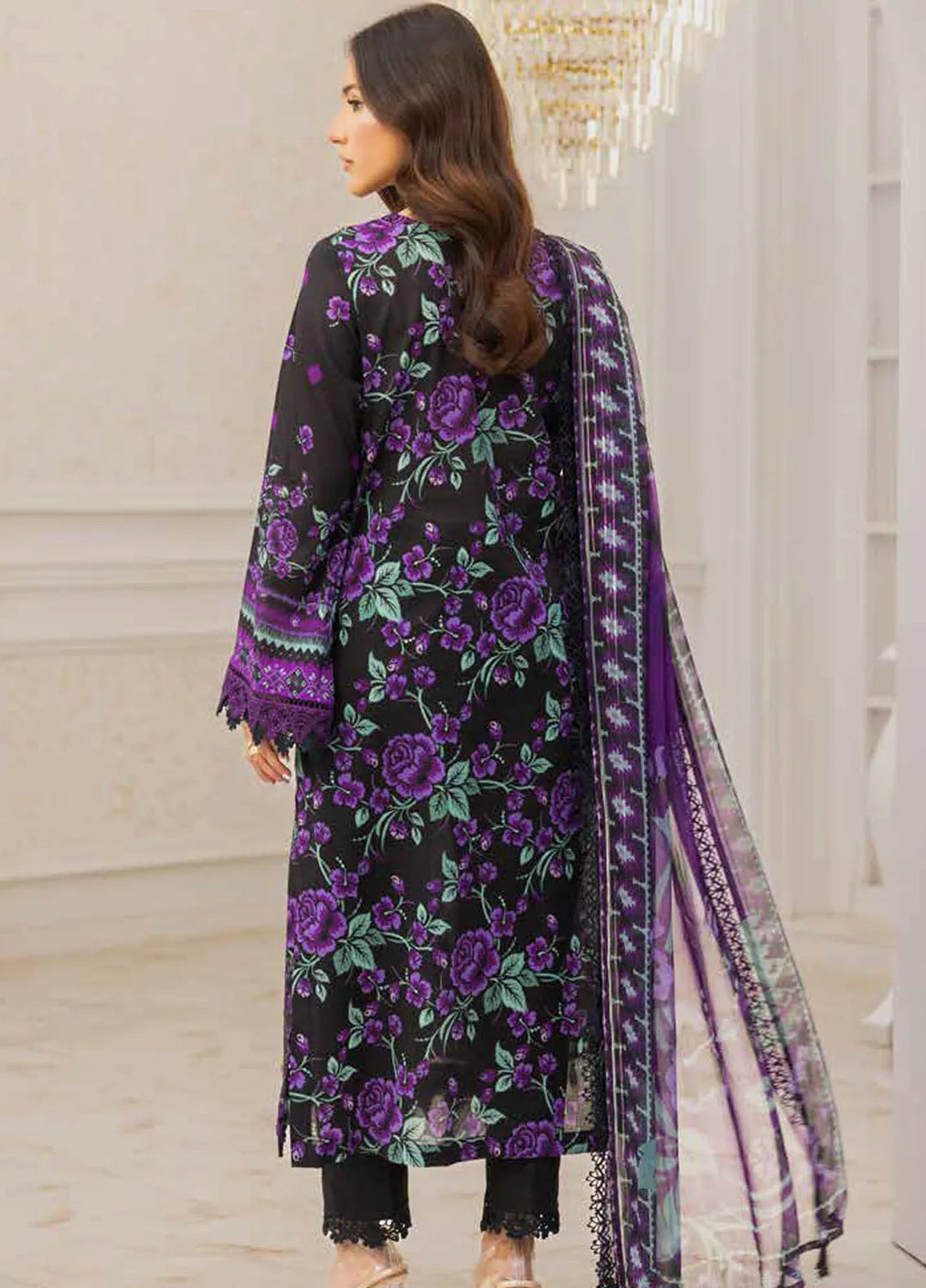 Riaz Arts Embroidered Lawn Suits Unstitched 3 Piece RA25LC AF-217 - Summer Collection
