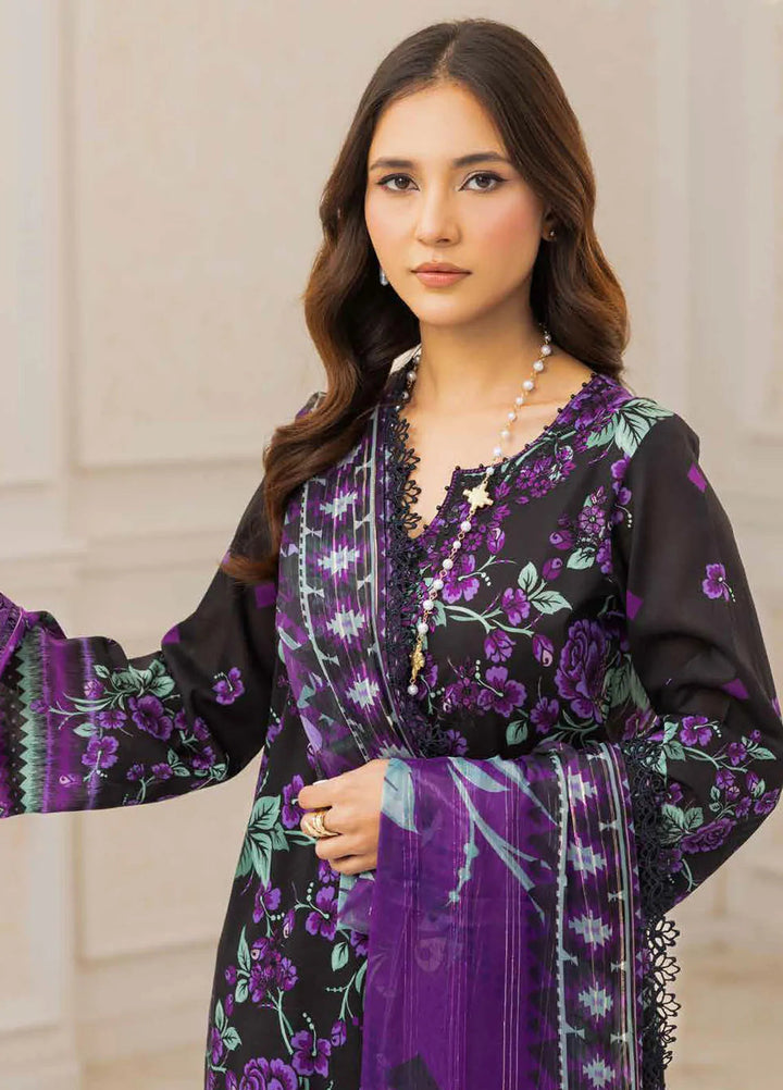 Riaz Arts Embroidered Lawn Suits Unstitched 3 Piece RA25LC AF-217 - Summer Collection