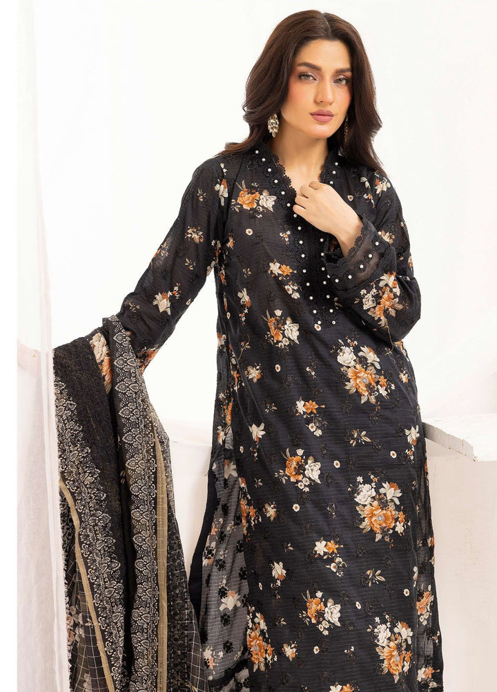 Riaz Arts Embroidered Lawn Suits Unstitched 3 Piece RA25RL D-01 - Summer Collection