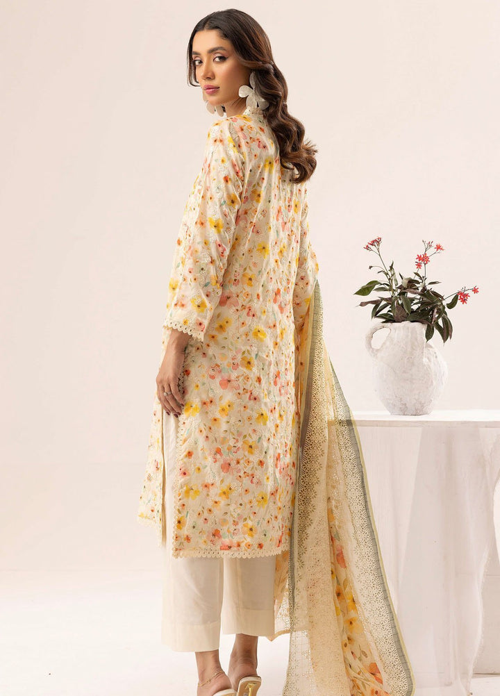 Riaz Arts Embroidered Lawn Suits Unstitched 3 Piece RA25RL D-02 - Summer Collection