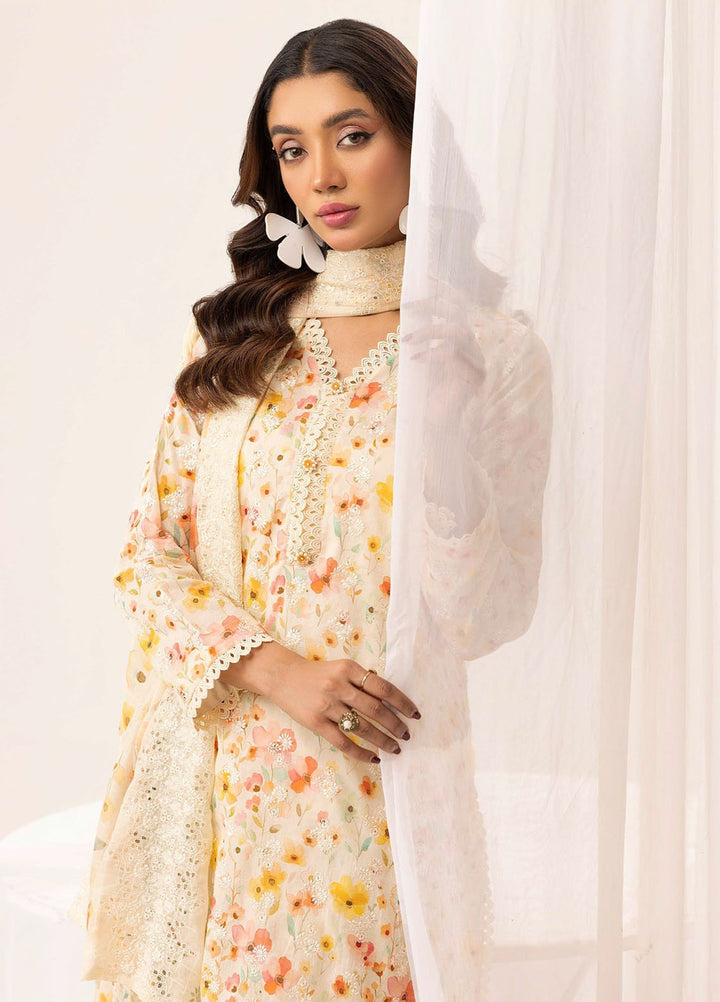Riaz Arts Embroidered Lawn Suits Unstitched 3 Piece RA25RL D-02 - Summer Collection