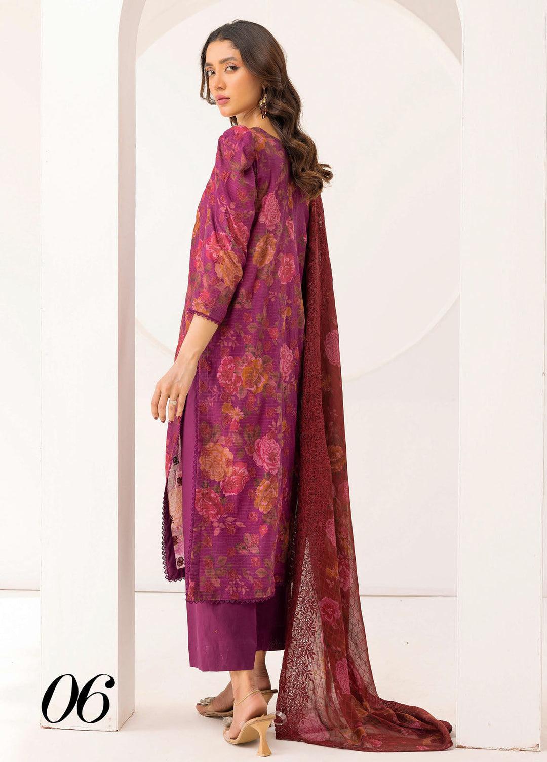 Riaz Arts Embroidered Lawn Suits Unstitched 3 Piece RA25RL D-06 - Summer Collection