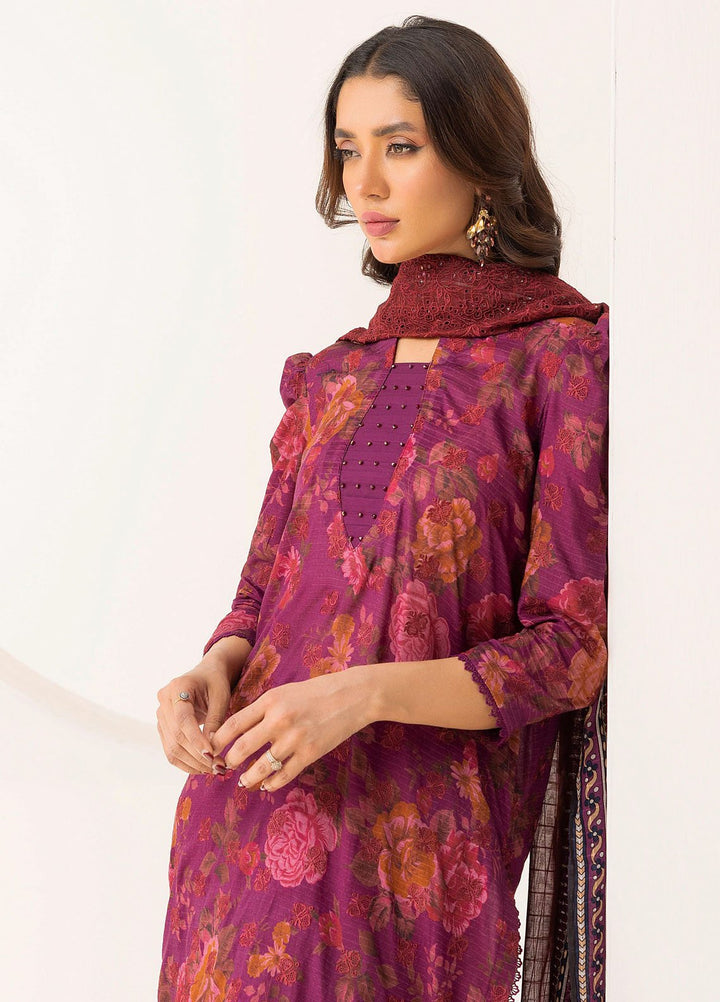 Riaz Arts Embroidered Lawn Suits Unstitched 3 Piece RA25RL D-06 - Summer Collection