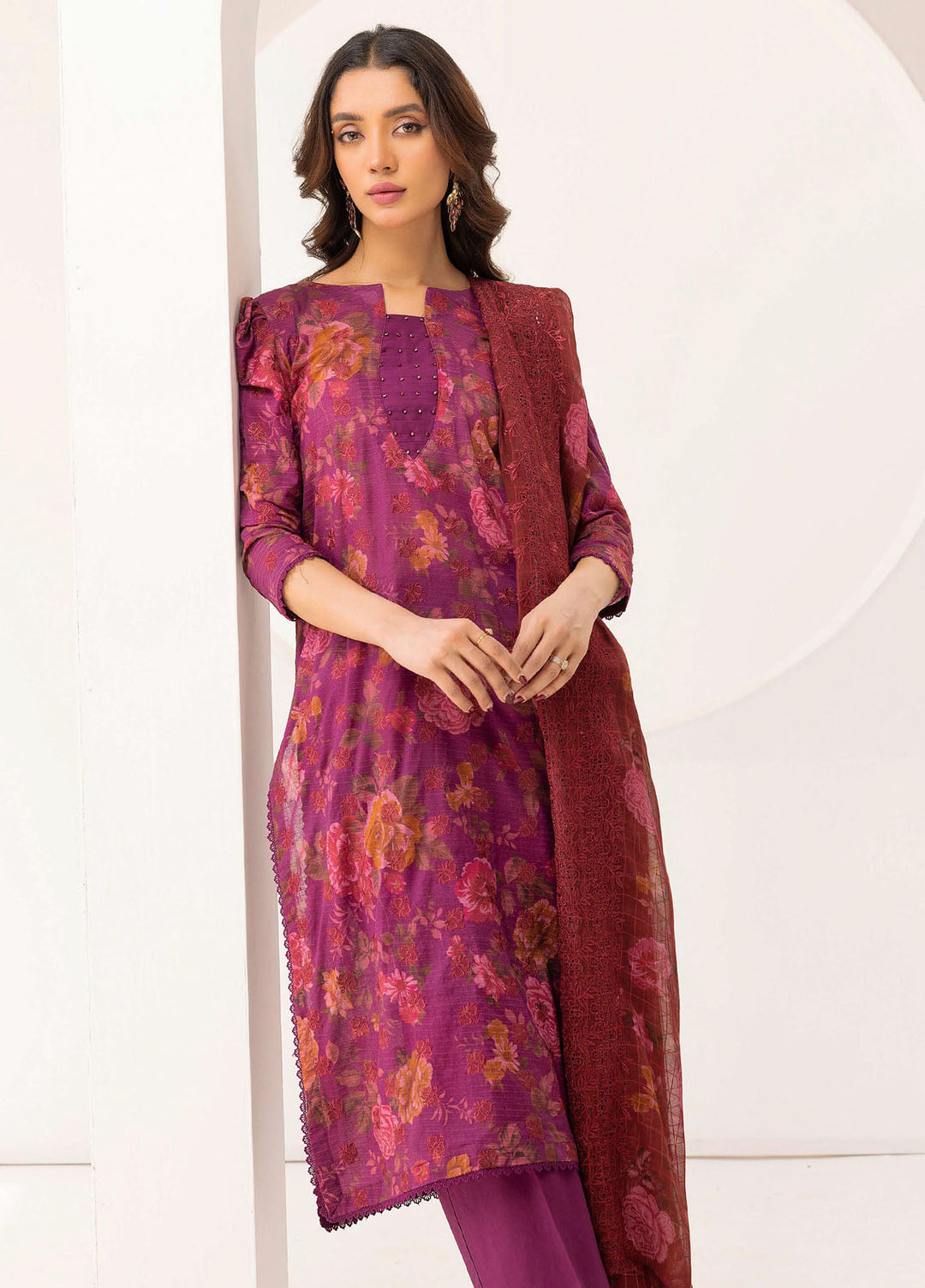 Riaz Arts Embroidered Lawn Suits Unstitched 3 Piece RA25RL D-06 - Summer Collection
