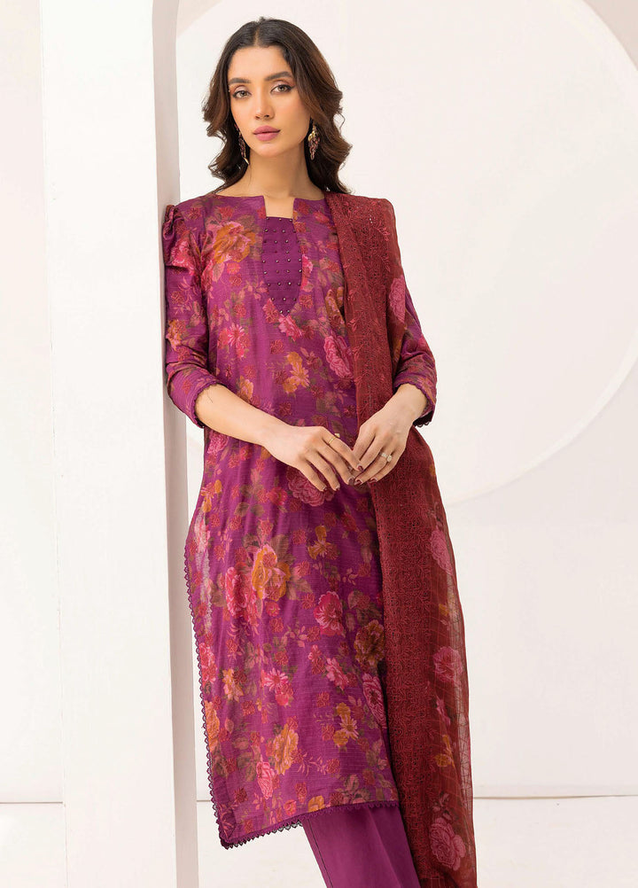 Riaz Arts Embroidered Lawn Suits Unstitched 3 Piece RA25RL D-06 - Summer Collection