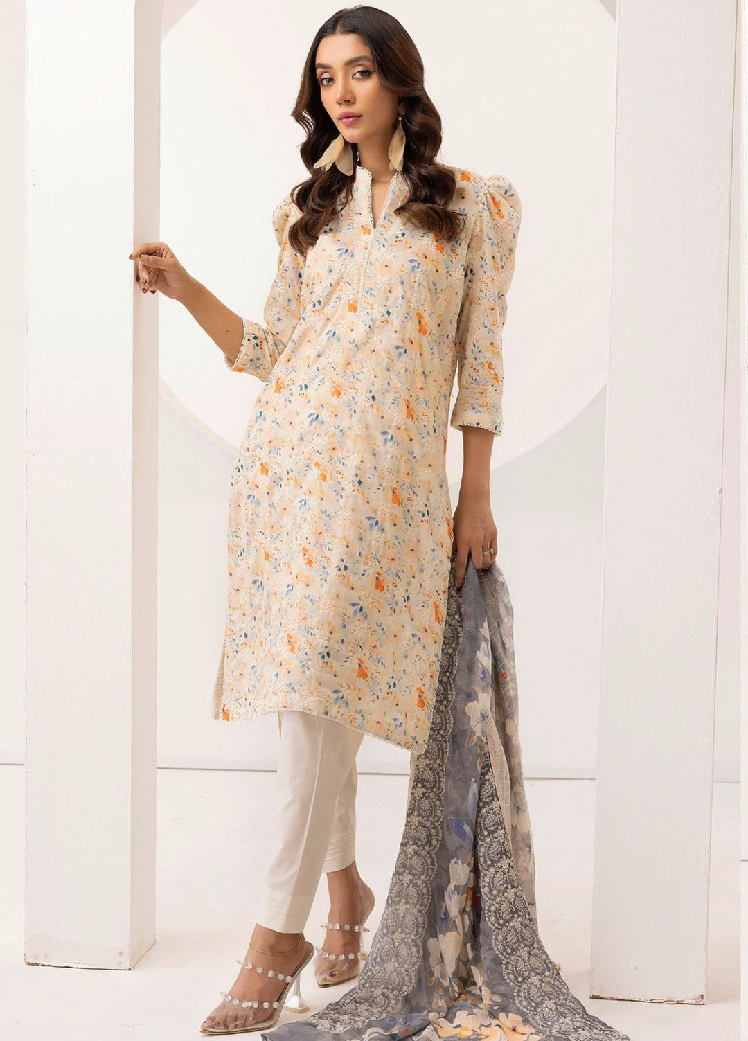Riaz Arts Embroidered Lawn Suits Unstitched 3 Piece RA25RL D-08 - Summer Collection