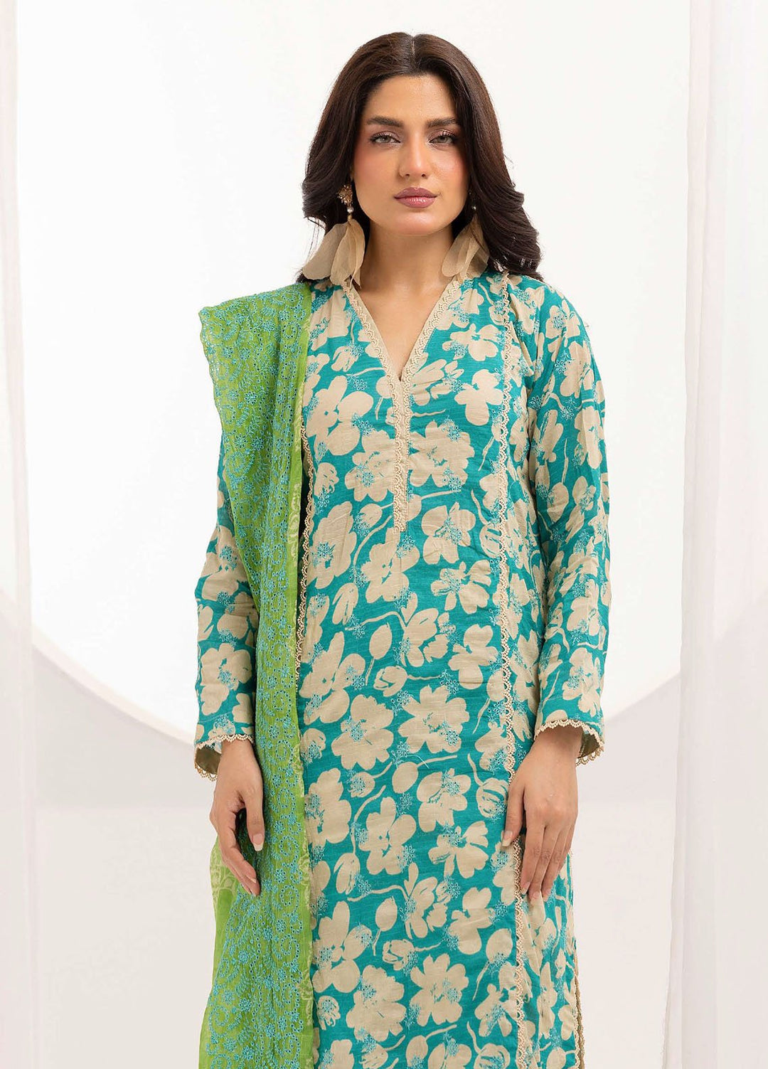 Riaz Arts Embroidered Lawn Suits Unstitched 3 Piece RA25RL D-09 - Summer Collection