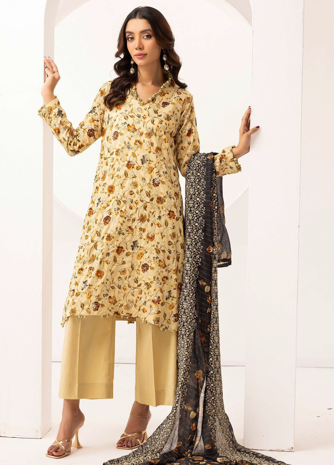 Riaz Arts Embroidered Lawn Suits Unstitched 3 Piece RA25RL D-10 - Summer Collection