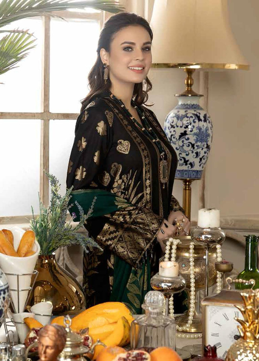 Riaz Arts Broshia Banarsi Lawn Suits Unstitched 3 Piece RA22SHN D-01 - Summer Collection