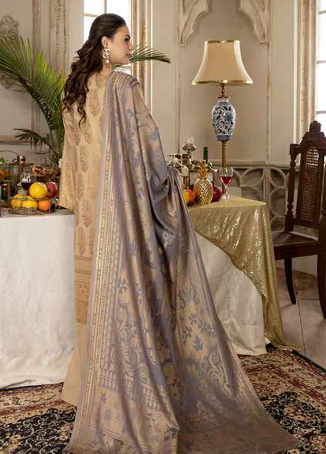 Riaz Arts Broshia Banarsi Lawn Suits Unstitched 3 Piece RA22SHN D-07 - Summer Collection