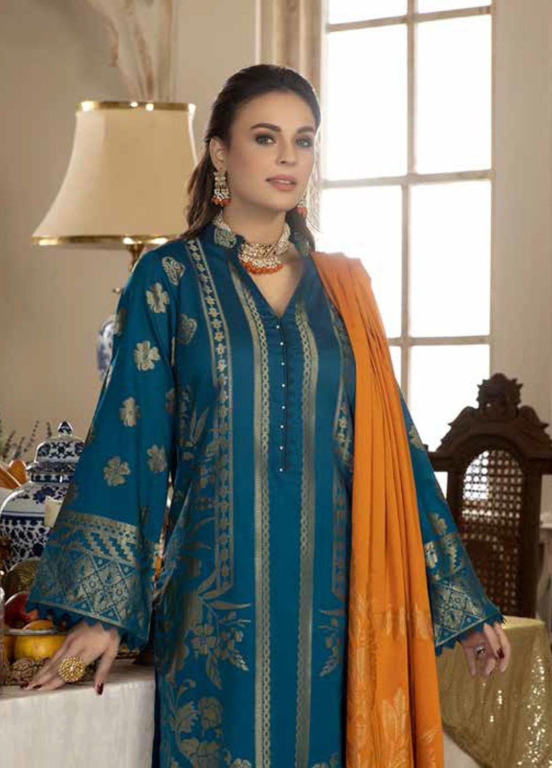 Riaz Arts Broshia Banarsi Lawn Suits Unstitched 3 Piece RA22SHN D-09 - Summer Collection