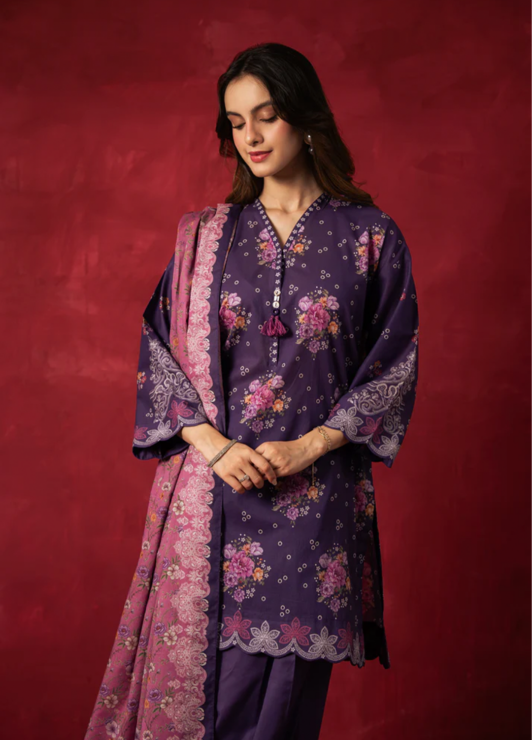 Zoe by Zeen Unstitched Printed Lawn 3 Piece Suit ZN26UZL WFM36604 - Casual Collection