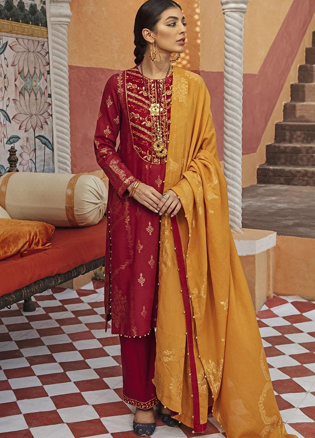 Rim Jhim by Cross Stitch Embroidered Cotton Jacquard Suits Unstitched 3 Piece CS21RJ MAUJ-E-DARYA-A - Luxury Collection