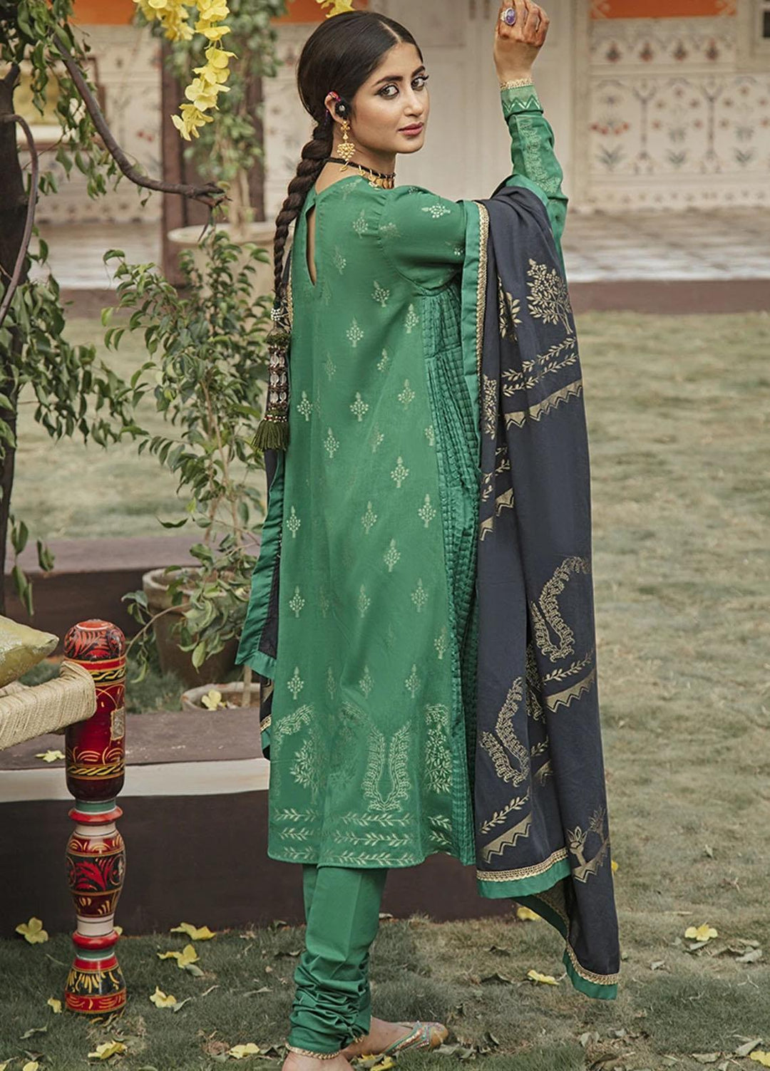 Rim Jhim by Cross Stitch Embroidered Cotton Jacquard Suits Unstitched 3 Piece CS21RJ MAUJ-E-DARYA-B - Luxury Collection